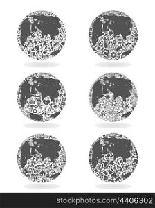 Set of planets for design. A vector illustration
