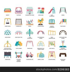 Set of playground thin line icons for any web and app project.