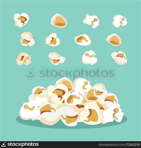 set of popcorn vector flat design