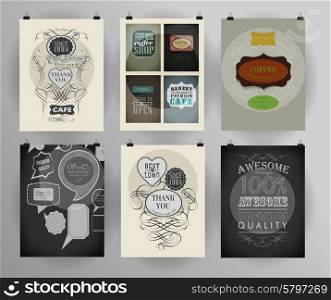 Set of poster, flyer, brochure design templates . Calligraphic design elements and page decoration