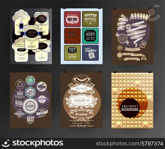 Set of poster, flyer, brochure design templates in different styles. Design concept. Retro design. Abstract modern backgrounds.
