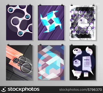 Set of poster, flyer, brochure design templates in different styles. Infographic concept. Retro design. Abstract modern backgrounds.