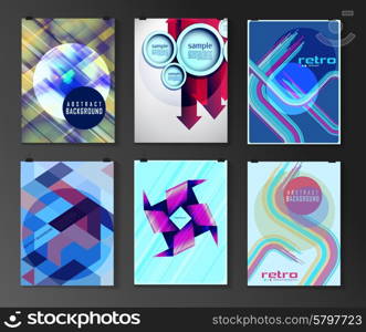 Set of poster, flyer, brochure design templates in different styles. Infographic concept. Retro design. Abstract modern backgrounds.