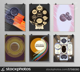 Set of poster, flyer, brochure design templates in different styles. Infographic concept. Retro design. Abstract modern backgrounds.