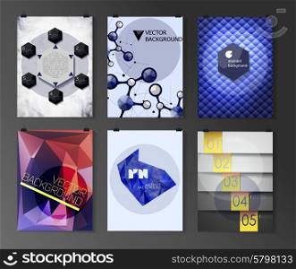 Set of poster, flyer, brochure design templates in different styles. Infographic concept. Retro design. Abstract modern backgrounds.