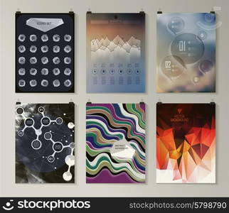 Set of poster, flyer, brochure design templates. Infographic concept. Abstract modern backgrounds.