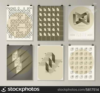 Set of poster, flyer, brochure design templates. Infographic concept. Abstract modern backgrounds