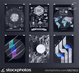 Set of poster, flyer, brochure design templates. Infographic concept. Abstract modern backgrounds.