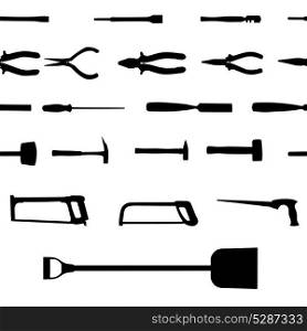 Set of power tools seamless pattern. Vector icon. EPS 10.