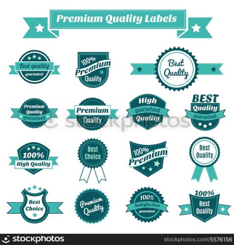 Set of premium quality best choise and guaranteed satisfaction product price tags isolated vector illustration