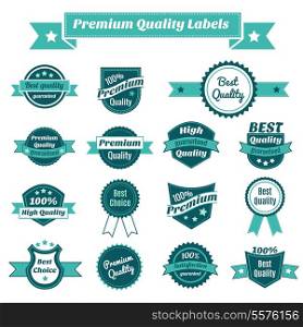 Set of premium quality best choise and guaranteed satisfaction product price tags isolated vector illustration