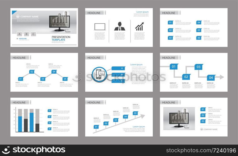 Set of presentation template.Use in annual report, corporate, flyer, marketing