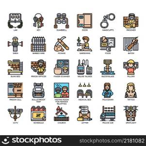 Set of Prison thin line icons for any web and app project.