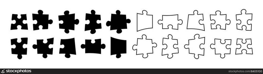Set of puzz≤πeces isolated on white background. Jigsaw puzz≤withπeces. Vector design templates. Busi≠ss presentation concept. Vector illustration. . Set of puzz≤πeces isolated on white background. Jigsaw puzz≤withπeces.