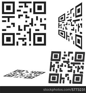 Set of qr code and flash code