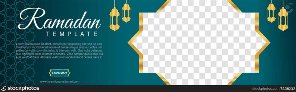 set of ramadan web ban≠rs of standard size with a place for photos. Ramadan template design. vector illustration