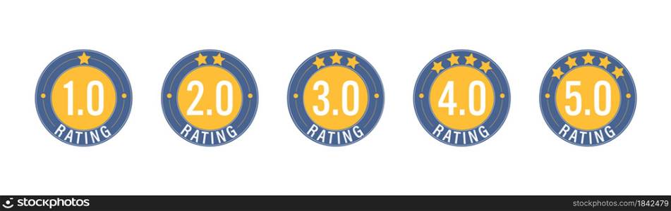 set of rating icons for websites, applications and marketing. Flat style