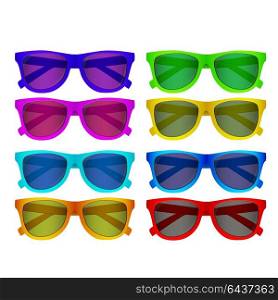 set of real colorful style glasses