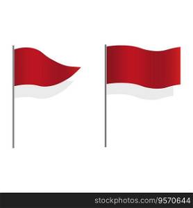 Set of realistic red flags for decoration. Vector illustration. EPS 10. Stock image.. Set of realistic red flags for decoration. Vector illustration. EPS 10.