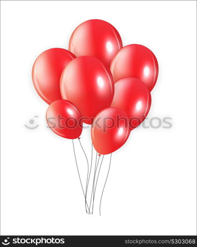 Set of Red Balloons, Vector Illustration. EPS10. Red Balloons, Vector Illustration.