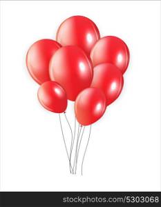 Set of Red Balloons, Vector Illustration. EPS10. Red Balloons, Vector Illustration.