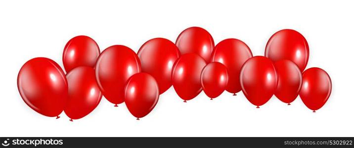 Set of Red Balloons, Vector Illustration. EPS10. Set of Red Balloons, Vector Illustration