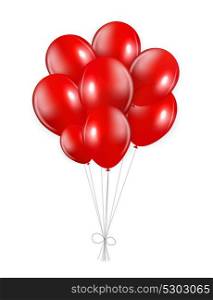 Set of Red Balloons, Vector Illustration. EPS10. Set of Red Balloons, Vector Illustration.