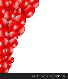 Set of Red Balloons, Vector Illustration. EPS10. Set of Red Balloons, Vector Illustration