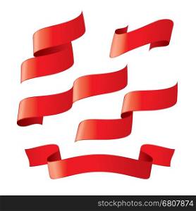 Set of red vector ribbons. set of red ribbons design templates. Vector illustration