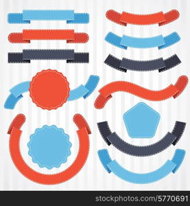 Set of retro ribbons and labels. Vector illustration.. Set of retro ribbons and labels. Vector illustration.