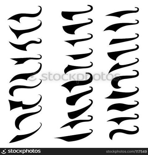 set of retro typography text tails. element for poster,sign, t shirt. vector illustration