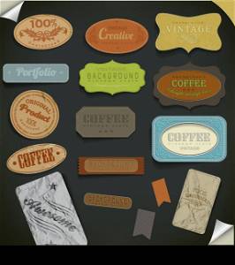 Set of retro vintage labels. Vector illustration.