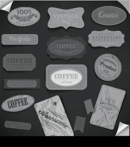 Set of retro vintage labels. Vector illustration.
