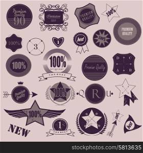 Set of retro vintage labels. Vector illustration can be used for invitation, congratulation or website