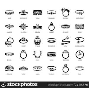 Set of Rings thin line icons for any web and app project.