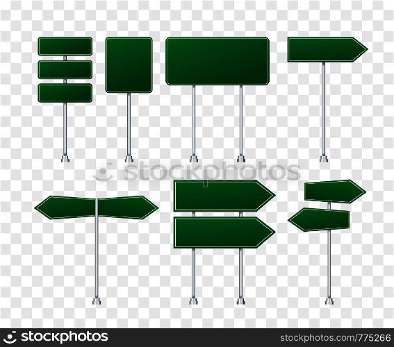 Set of road signs isolated on transparent background. Vector illustration. Set of road signs isolated on transparent background. Vector stock illustration