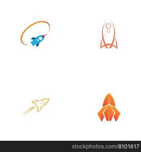 set of rocket logo vector illustration design template on white background