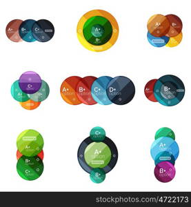 Set of round infographic banners with options. Vector set of round infographic banners with options