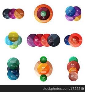 Set of round infographic banners with options. Vector set of round infographic banners with options