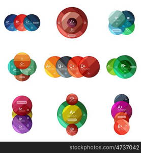 Set of round infographic banners with options. Vector set of round infographic banners with options