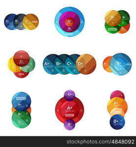 Set of round infographic banners with options. Vector set of round infographic banners with options