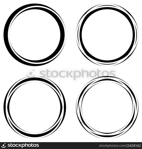 Set of round logo frames with geometric pattern, vector round pattern for logo frame with pattern