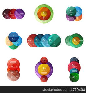 Set of round option diagram template for your data or info. Vector illustration - geometric shapes with options elements for business background, numbered banners, graphic website