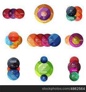 Set of round option diagram template for your data or info. Vector illustration - geometric shapes with options elements for business background, numbered banners, graphic website