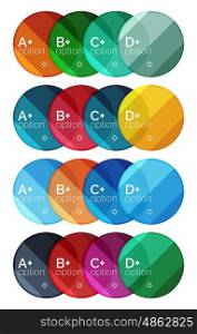 Set of round option diagram template for your data or info. Vector illustration - geometric shapes with options elements for business background, numbered banners, graphic website