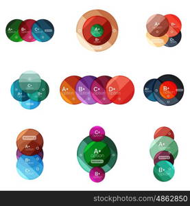 Set of round option diagram template for your data or info. Vector illustration - geometric shapes with options elements for business background, numbered banners, graphic website