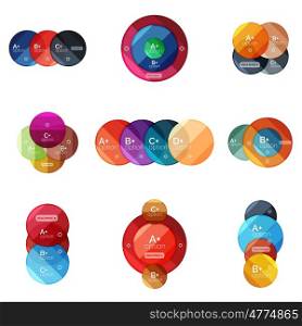 Set of round option diagram template for your data or options. Set of round option diagram template for your data or info. Vector illustration - geometric shapes with options elements for business background, numbered banners, graphic website