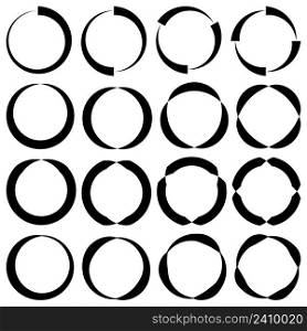 Set of round patterns tattoo logo, vector rings with different profile concept sign rotation