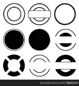 Set of round stamp grunge texture for your design. EPS10 vector.