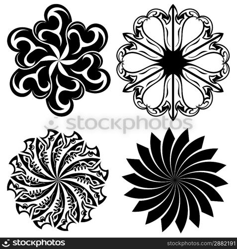 Set of round tattoo elements